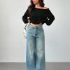 Women's Solid Color Oblique Shoulder Long Sleeve Casual Top