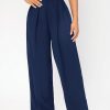 Solid Color Women's Button Design Long Pants