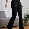 High Waist Press CreaseFlare Leg Pants