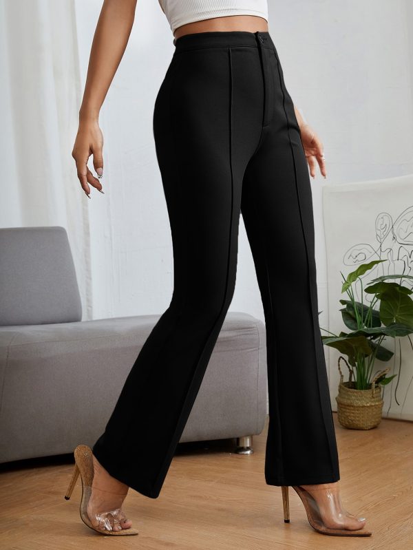 High Waist Press CreaseFlare Leg Pants