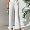 Solid Button Front Pants