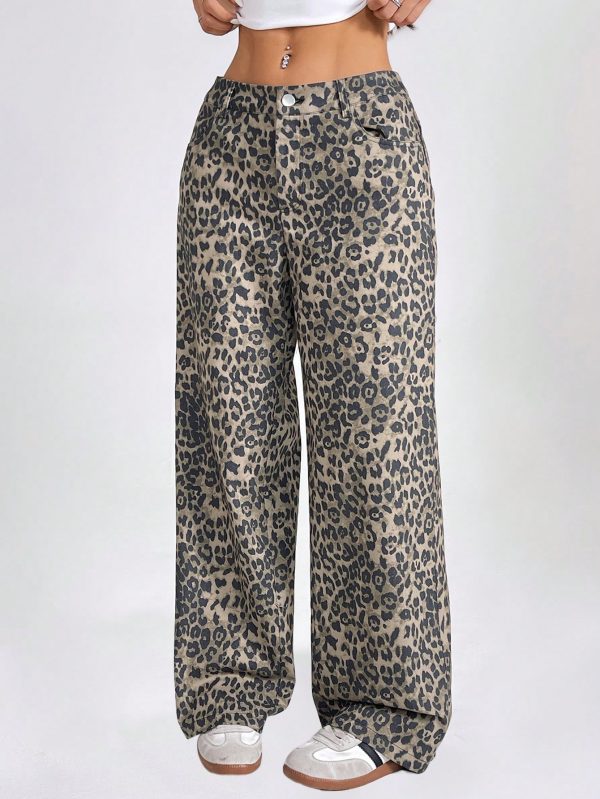 Women's Leopard Print Simple Daily Wear Long Pants