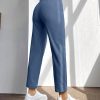 Solid Seam Detail Cropped Pants