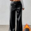 Women High-Quality Slimming Loose Straight Leg PU Leather Pants