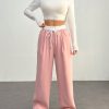 Casual Color Block Woven Drawstring Waist Pants