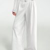 Women Casual Letter Printed Elastic Waist Loose Wide Leg Pants