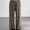Leopard Print Knit Straight Leg Lounge Pants