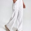 Casual Solid Color Loose Low Waist Wide-Leg Pants