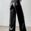 Women High-Quality Slimming Loose Straight Leg PU Leather Pants