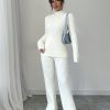 Women's Ribbed 2 Piece Knitted Set, Casual Loose Fit Pullover Sweater, Autumn Winter