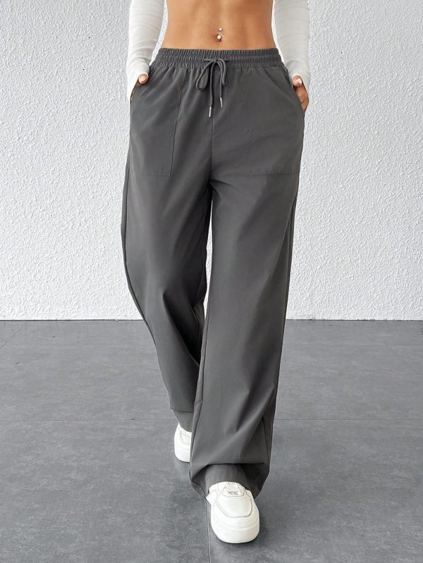 Women Causal Solid Loose Fit Wide Leg Baggy Pants