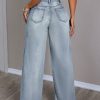 Women Fashionable Minimalist Loose Fit Casual Daily Denim Jeans