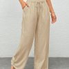 Women's White Woven Wide Leg Pants