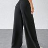 Drawstring Waist Long Pants With Pockets, Loose Pant
