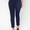 High Waist Double Button Skinny Cropped Pants