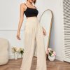 High Waisted Solid Tailored Pants
