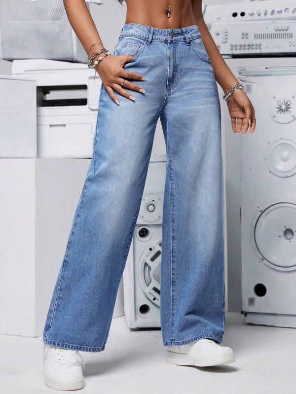 Women's Fashionable Loose Casual Jeans With Ombre Effect