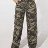 Camo Print Flap Pocket Cargo Jeans