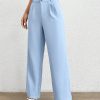 Casual Commuting Solid Color Wide Leg Pants