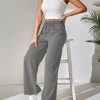 Drawstring Waist Wide Leg Pants