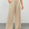 Women's White Woven Wide Leg Pants
