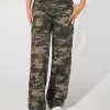 Camo Print Flap Pocket Cargo Jeans