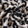 Plus Size Women Sleeveless Leopard Print Fleece Lined Vest