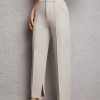 Solid Split Hem Suit Pants