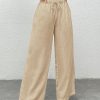 Women's White Woven Wide Leg Pants