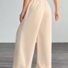 Women's Pleated High Waist Belted Wide Leg Casual & Commuting Pants In Beige