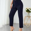 High Waist Press Crease Cropped Tapered Pants