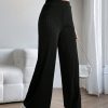 Solid Wide Leg Dress Pants