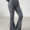Women's Leopard Print Slim Flared Pants