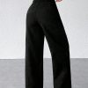 Black Corduroy Women's Wide Leg Trousers