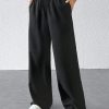 Drawstring Waist Long Pants With Pockets, Loose Pant