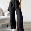 Women's Solid Color High Waist Pleated Wide Leg Loose Pants With Refined Elegant Style