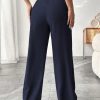 Women's Solid Color Pocket Elegant Straight Leg Office Pants