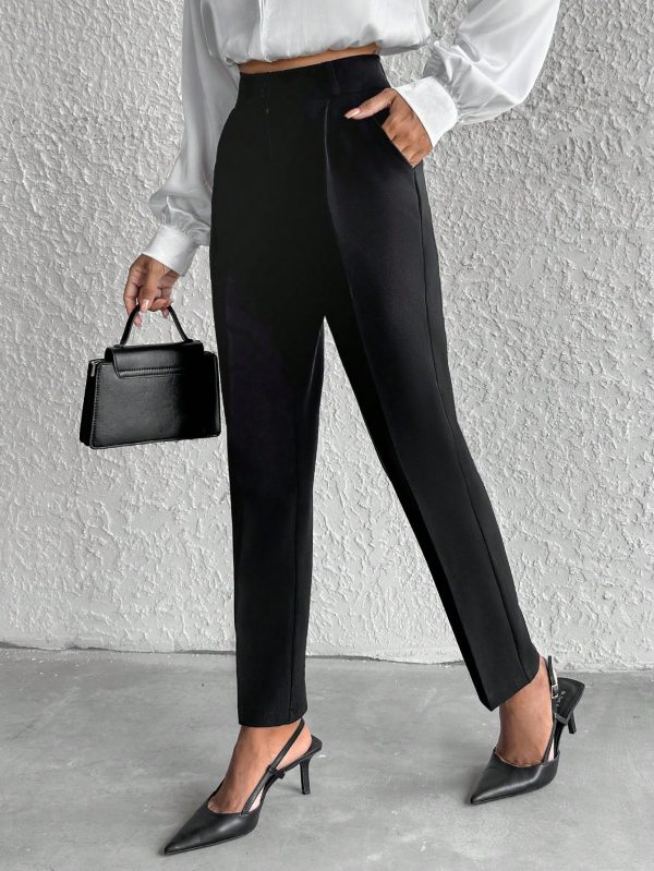 Women's Solid Slant Pocket Suit Pants