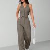Women's Single Breasted Vest And Pants Formal Business Suit, Summer