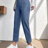 Solid Seam Detail Cropped Pants