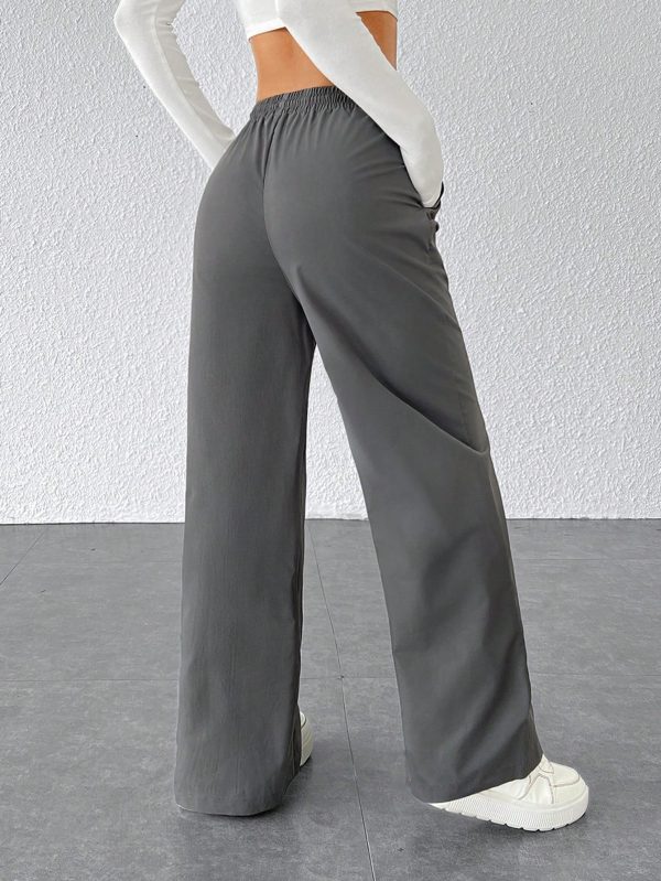Women Causal Solid Loose Fit Wide Leg Baggy Pants
