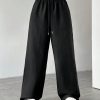 Women's Solid Color Simple Daily Textured Fabric Pants , Baggy Pants