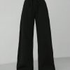Women's Solid Color Wide Leg Trousers With Insert Pockets