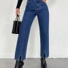 Split Hem Straight Leg Jeans
