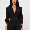 Solid Shawl Collar Wrap Spring Outfits Black Romper