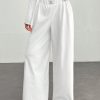 Women Casual Letter Printed Elastic Waist Loose Wide Leg Pants