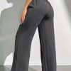 Solid Color Tie Waist Wide Leg Pants