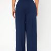 Solid Color Women's Button Design Long Pants