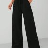 Women's Solid Color Wide Leg Trousers With Insert Pockets