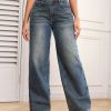 Casual Washed Straight Leg Jeans